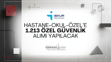 İŞKUR 1213 Özel Güvenlik Görevlisi alımı 2026