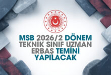 MSB Milli Savunma Bakanlığı 2026/2 Teknik Uzman Erbaş Alımı